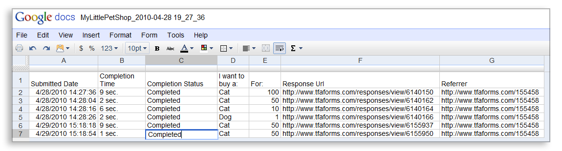 Using Google Spreadsheet as a Reporting Tool For FormAssembly